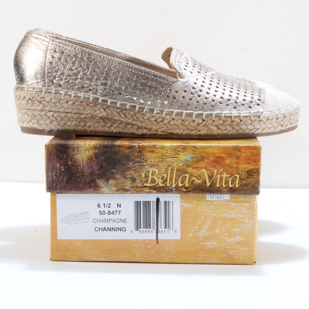Bella Vita Women's Channing Espadrille Champagne Loafer Size 6.5